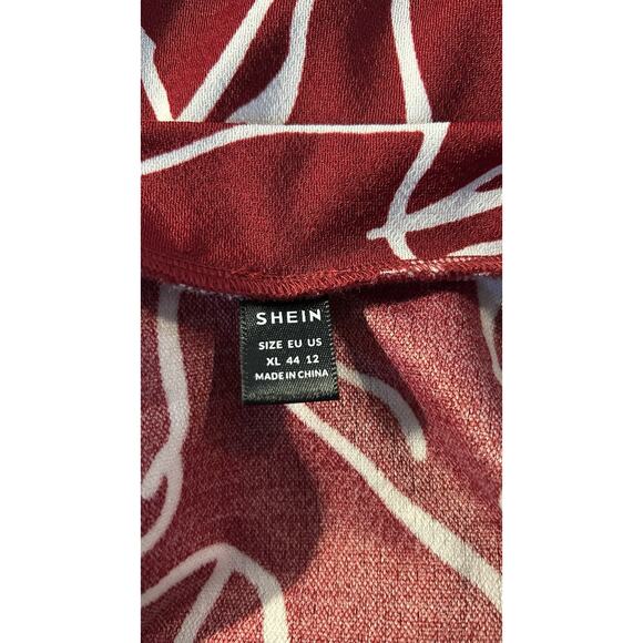 Shein Top Red/White XL Top Racer Front Geometric Aztec Travel Vacation Beach Boh - Picture 7 of 8